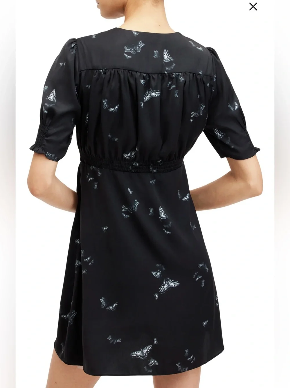 AllSaints | Butterfly Print Satin Mini Dress | US 12 - Picture 3 of 8